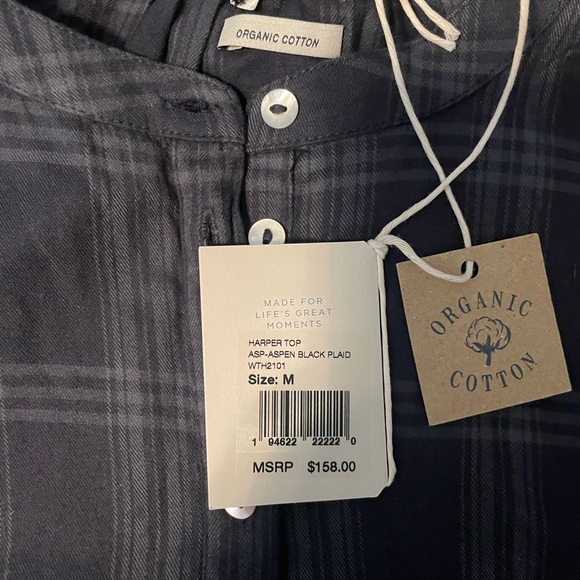 NWT Faherty Harper Top in Aspen Black Size M - Picture 6 of 8